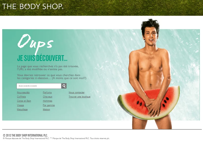 pagina 404 de the body shop